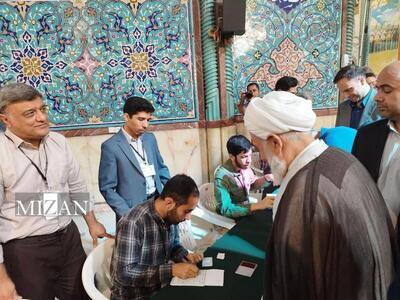 حجت‌الاسلام والمسلمین ناطق نوری رای خود را به صندوق انداخت
