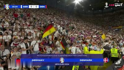 توقف دیدار آلمان و دانمارک به دلیل بارش تگرگ + ویدئو