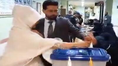 حضور عروس و داماد مراغه ای در انتخابات