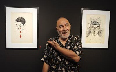جواد علیزاده کاریکاتوریست مطرح در نمایشگاه «بوفی که کور نبود» از چه می‌گوید؟ غلبه بر افسردگی