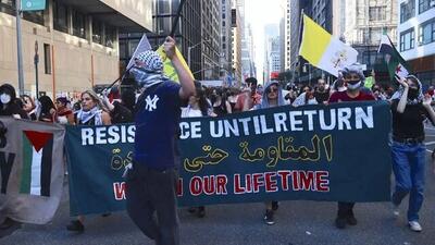 حمله پلیس نیویورک به معترضان حامی فلسطین
