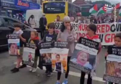 فیلم/ تظاهرات کودکان شهر منچستر در حمایت از غزه