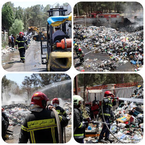 آتش سوزی وحشتناک در سکوی بازیافت خشک / مهار آتش ۵ ساعت طول کشید + عکس ها
