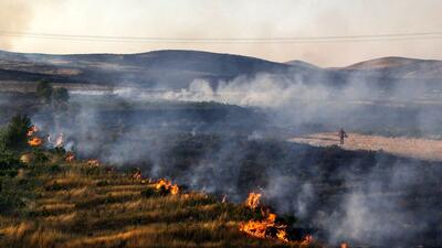 آتش سوزی مراتع مناطق شک‌میدان گیلانغرب را فرا گرفت