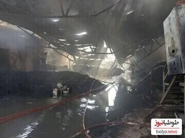 آتش یک کارگاه 800 متری را به کام خود کشاند/جزئیات آتش سوزی تولیدی در جنوب تهران