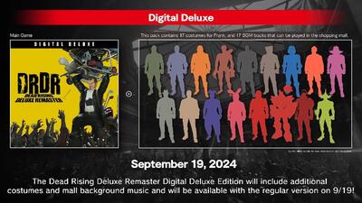 نسخه Deluxe بازی Dead Rising Remaster شامل لباس‌هایی از Resident Evil و Mega Man می‌شود