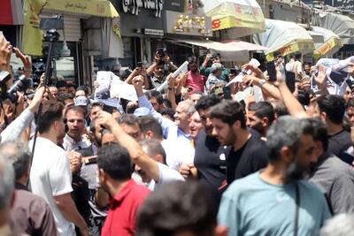 گزارش تصویری/ مسعود پزشکیان در بازار شوش تهران