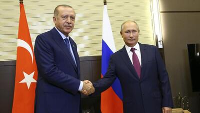 (ویدئو) دیدار «پوتین» و «اردوغان» در قزاقستان