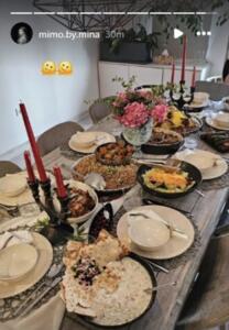 میز غذای لاکچری و جذاب مینا مختاری همسر بهرام رادان، چه تزئین قشنگی هم کرده واقعا خوش سلیقه س - خبرنامه