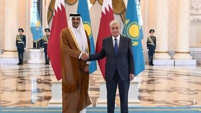 دیدار امیر قطر و رئیس جمهور قزاقستان درباره روابط دو جانبه