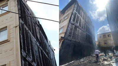 سرایت ویرانگر آتش زدن زباله ها به خانه یک خانواده رشتی / ناگهان بی خانمان شدند  + تصاویر