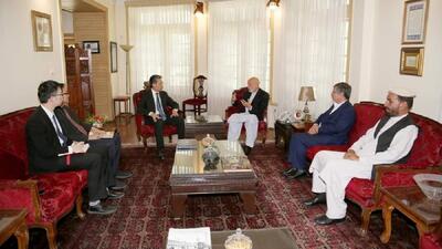 دیدار کرزی با سفیر چین در کابل