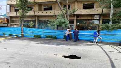 تصاویری از عملیات بهسازی خیابان آپادانا اصفهان در پی فرونشست زمین