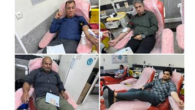 اهدای خون توسط کارکنان اداره پست شهرستان زابل