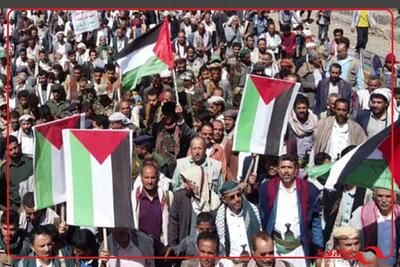 تظاهرات گسترده در همبستگی با فلسطین در یمن و اردن