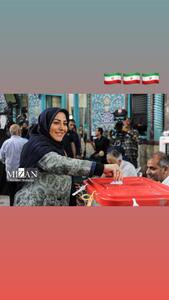 عکس/لباس عجیب المیرا شریفی‌مقدم پای صندوق رأی‌ | اقتصاد24