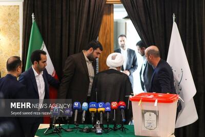 (تصاویر) شرکت آملی لاریجانی در انتخابات ریاست جمهوری