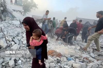 بمب باران منطقه امن در غزه