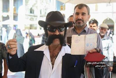 عکس/ظاهر جالب یکی از رای دهندگان دور دوم انتخابات ریاست جمهوری