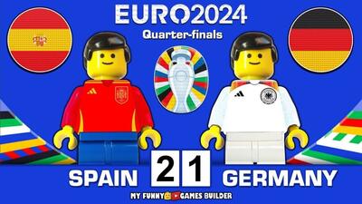 شبیه سازی گلهای بازی اسپانیا 2-1 آلمان با عروسک لگو