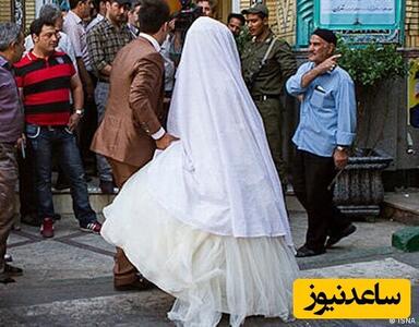 حضور عروس و داماد در انتخابات با پوشش متفاوت در پخش شبکه یک +عکس