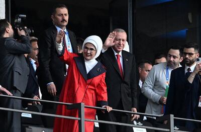 اردوغان، تماشاگر ویژه بازی ترکیه-هلند (عکس)
