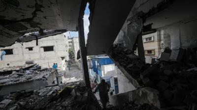 شهادت ۱۳ فلسطینی بر اثر بمباران مدرسه‌ای در مرکز غزه + فیلم