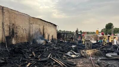 آتش‌سوزی در کارگاه چوب بری بدون تلفات مهار شد