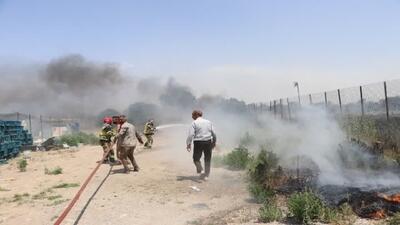 مهار آتش در کارخانه تولید سبد در قزوین 