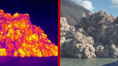 شکار فوران آتشفشان در دریای مدیترانه با دوربین فرو سرخ + فیلم