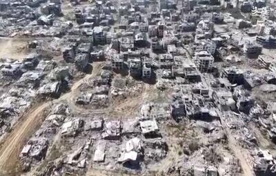تصاویر هوایی از میزان ویرانی‌ها در محله شجاعیه غزه