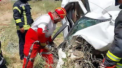 3  کشته در واژگونی خودرو پژو پارس در جاده اراک - قم