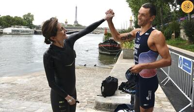 (ویدئو) شنای خانم وزیر در رود سن در آستانه المپیک پاریس