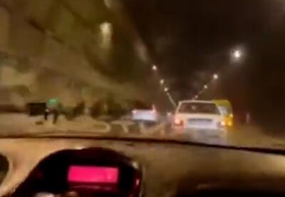 لایی کشی وحشتناک راننده پژو 206 در تونل‌های تهران