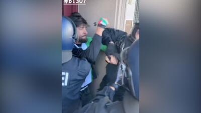 خشونت پلیس آلمان در مقابل حامیان فلسطین+ فیلم