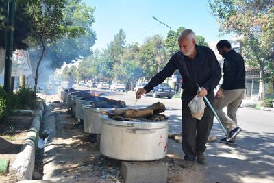 پخت ۷۲ دیگ غذای متبرک به نام یاران امام حسین در قوچان