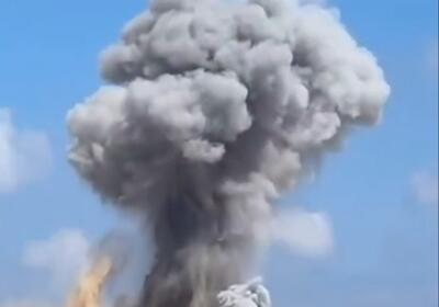 قارچ عظیم انفجار بمب اسرائیل