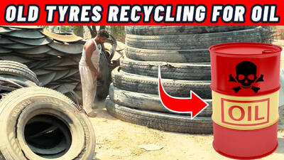 (ویدئو) فرآیند برش و بازیافت دیدنی لاستیک های قدیمی در پاکستان