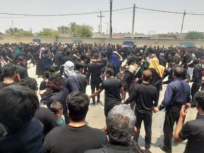 مراسم سوگواری عاشورای حسینی در حسینیه اعظم شهر کاکی برگزار شد + فیلم
