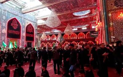 فیلم: شکوه عزاداری در حرم امام حسین در روز عاشورا