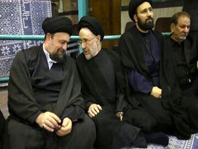 حضور سیدمحمد خاتمی در کنار سیدعلی و سیدحسن خمینی در حسینیه جماران +عکس