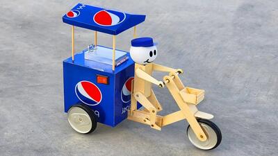 ساخت دوچرخه بستنی فروش متحرک با قوطی پپسی !