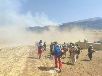 (ویدئو) آتش‌سوزی شدید در ارتفاعات قلارنگ شهرستان سیروان