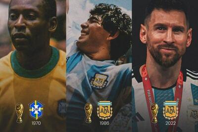 آمار خاص پله، مارادونا و لیونل مسی در بزرگترین تورنمنت فوتبال جهان
