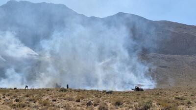 ۱۰۰ هکتار از پوشش مرتعی منطقه گردشگری اسفرجان شهرضا در آتش سوخت
