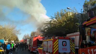 آتش سوزی در یک مرکز درمانی در خیابان جلال آل احمد