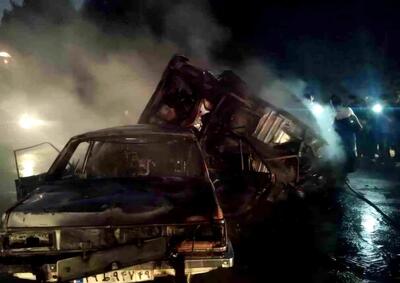 ۵ مصدوم و ۳ کشته در تصادف منجر به آتش سوزی پیکان‌ها در جاده دهدشت به چرام