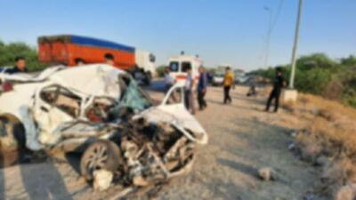 تصادف تیبا و کامیون در جاده دزفول به شوشتر ۲ کشته برجا گذاشت