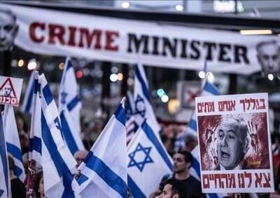 تظاهرات صهیونیست‌ها علیه کابینه نتانیاهو با درخواست برای توافق تبادل اسرا