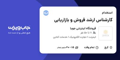 استخدام کارشناس ارشد فروش و بازاریابی در فروشگاه اینترنتی جویا